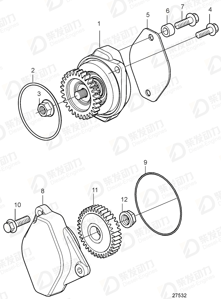 VOLVO Gear 22492480 Drawing